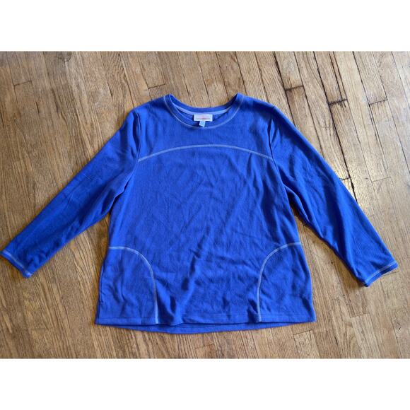 Stan Herman Long Sleeve Fleece Cozy Warm Purple Shirt Womens Size Large - Picture 1 of 8